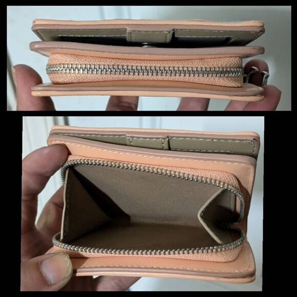 Coach Signature C Jacquard Canvas & Leather Faded Blush Snap Wallet - Picture 5 of 8